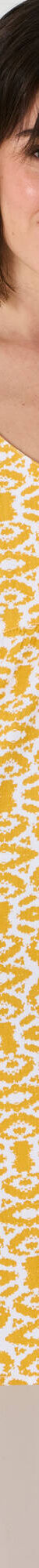 Robe courte évasée, imprimé ikat (miel / blanc) Robe courte évasée, imprimé ikat (miel / blanc)